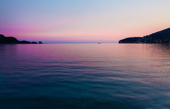 Sunset at the Adriatic Sea, Budva, Montenegro