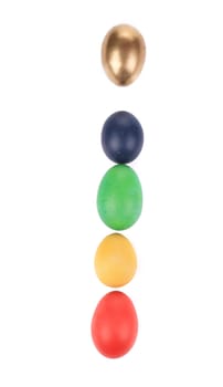 Letter i from the eggs for easter. Isolated on a white background.