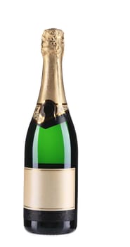 Bottle of champagne. Isolated on a white background.