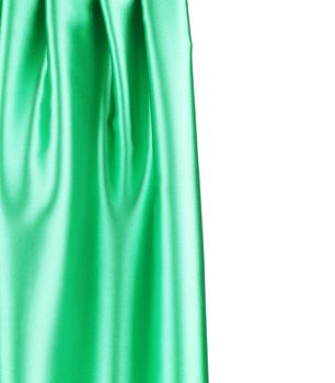 Emerald green silk. On a white background.