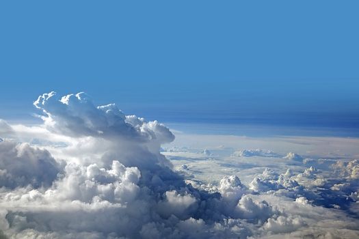 The beautiful white clouds and blue sky