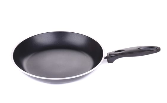 black frying pan. Isolated on a white background
