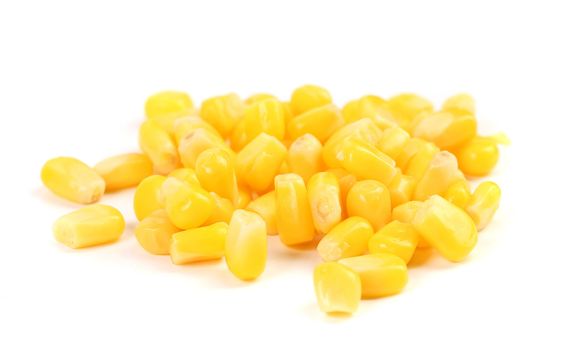 Bunch of corn grains. Isolated on a white background.