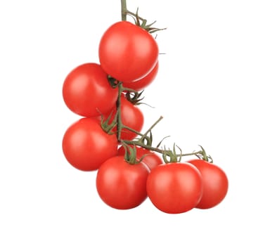 Composition of tomatoes cherry. Isolated on a white background.