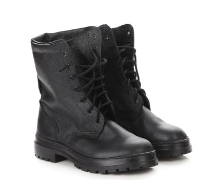 Black man's boots. Isolated on a white background.