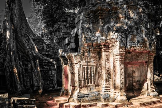 Ancient buddhist khmer temple in Angkor Wat complex, Siem Reap Cambodia Asia