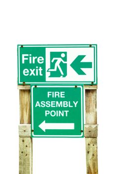 Fire exit wood sign