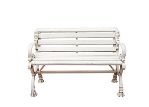 alloy garden chair, white color on white background