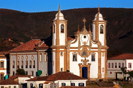 view of the igreja de nossa senhora do carmo of the unesco world heritage city of ouro preto in minas gerais brazil