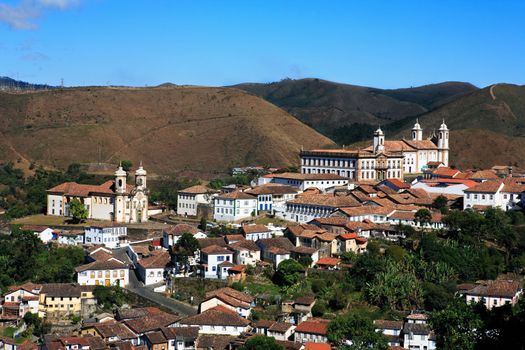 view of the unesco world heritage city of ouro preto in minas gerais brazil