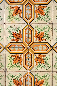 original XVIII century ceramic on the wall of the historic center of the city of sao luis of maranhao in brazil