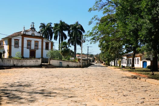 view of the typical village of tiradente in minas gerais state in brazil