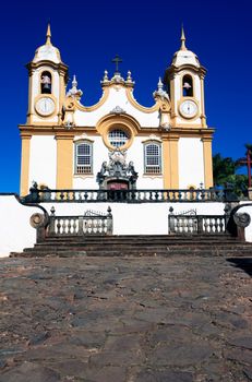 Matriz de Santo Antonio church church of the typical village of tiradentes in minas gerais state in brazil