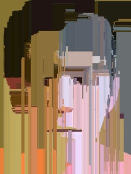 Illustration of a abstract pixelated face