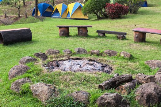 Gathered place around the campfire