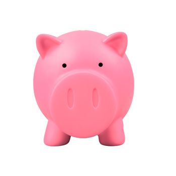 Piggy bank on white background