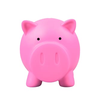 Piggy bank on white background