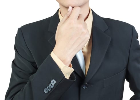 businessman Thoughtful on white background
