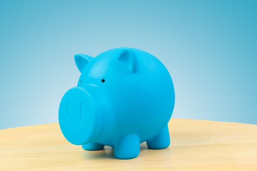 Piggy bank on desk or table