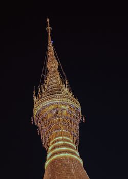 Diamond on top of Shwedagon pagoda in Yangon, Myanmar