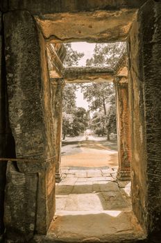 Bayon Temple and Angkor Wat Khmer Kingdom Religion complex in Siem Reap, Cambodia Asia