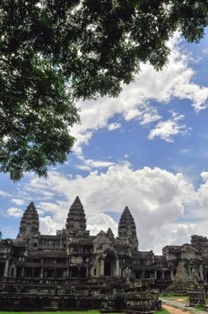 Bayon Temple and Angkor Wat Khmer Kingdom Religion complex in Siem Reap, Cambodia Asia