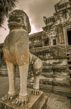 Bayon Temple and Angkor Wat Khmer Kingdom Religion complex in Siem Reap, Cambodia Asia