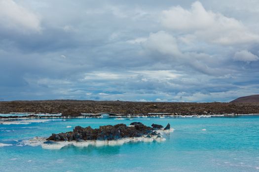 The famous blue lagoon geothermal bath near Reykjavik, Iceland