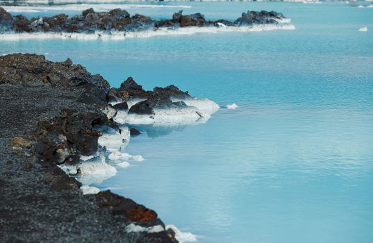 The famous blue lagoon geothermal bath near Reykjavik, Iceland
