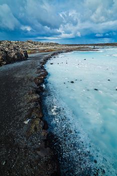 The famous blue lagoon geothermal bath near Reykjavik, Iceland