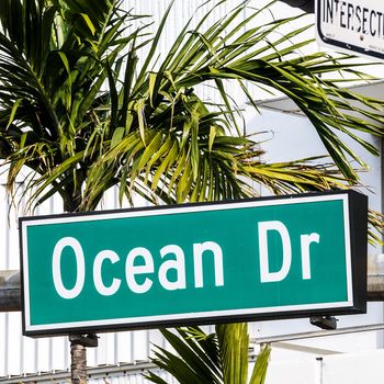 street sign of famous street Ocean Drive