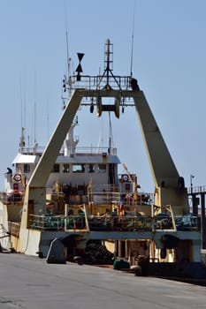 Fishing boat in the port of Boulogne-sur-Mer. France