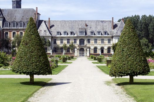 Garden of the abbey of Valloires in France