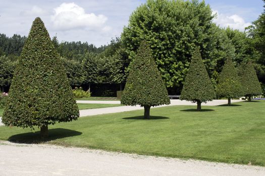 Garden of the abbey of Valloires in France