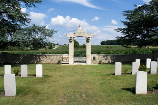 War 14-18. Chinese cemetery of Noyelles-sur-Mer, France