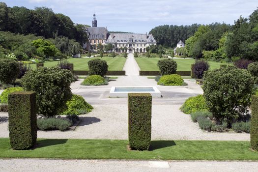 Garden of the abbey of Valloires in France
