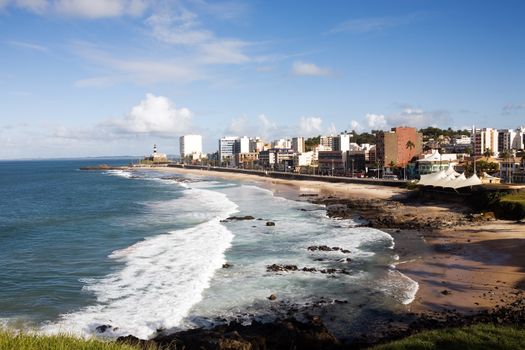 barra beach in the beautiful city of salvador in bahia state brazil
