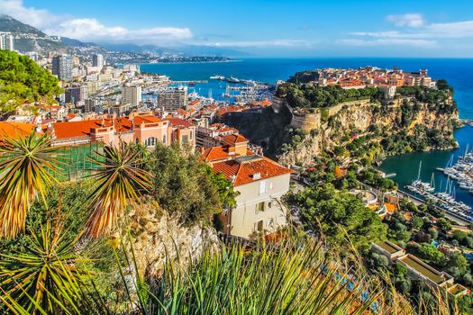 the rock the city of principaute of monaco and monte carlo in the south of France