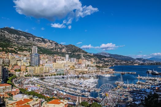 harbor city of principaute of monaco and monte carlo in the south of France