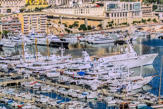 harbor city of principaute of monaco and monte carlo in the south of France