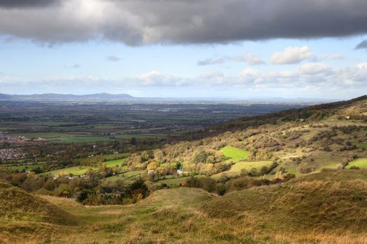 View from Cleeve Common near Cheltenham, Gloucestershire, England.