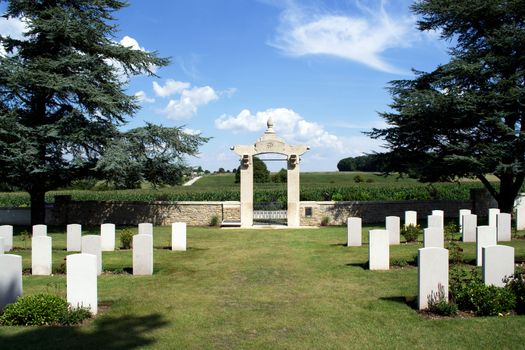 War 14-18. Chinese cemetery of Noyelles-sur-Mer, France