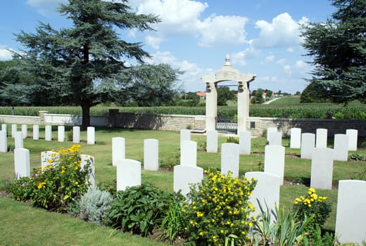 War 14-18. Chinese cemetery of Noyelles-sur-Mer, France