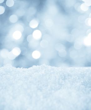 Snow and bokeh - christmas background for design