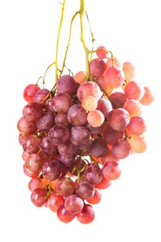 Big red grapes isolated on white background