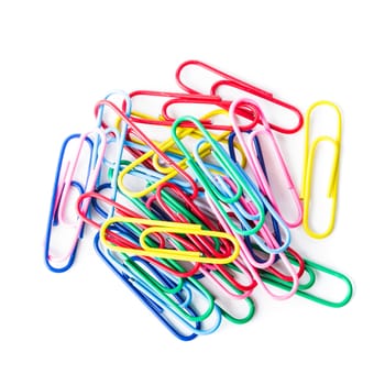 Multi- colored clip on white background isolated