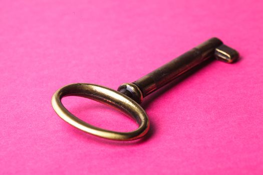 Key to Success on pink background closeup