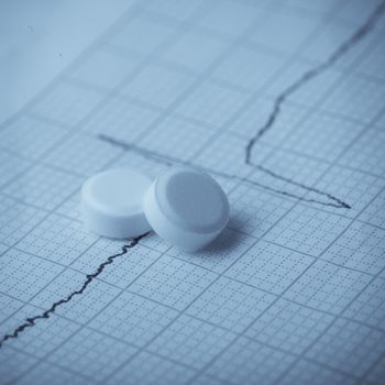 Cardiogram and nitroglycerin, the concept for strokes and  heart attacks