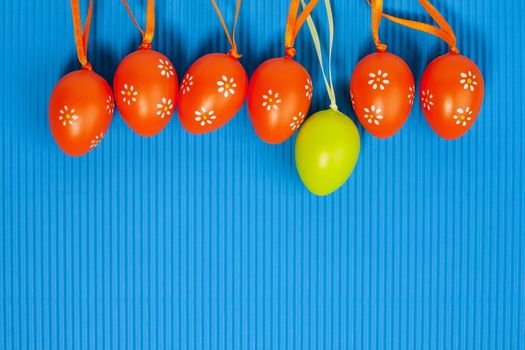 Painted eggs decorated by various colors before Easter. Eggs covered by lacquer and ornamented by miniature painting which. Painted eggs are the part of people's tradition in some of the Polish regions.