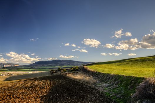 Beautiful view at the fields of Navarra in Spain